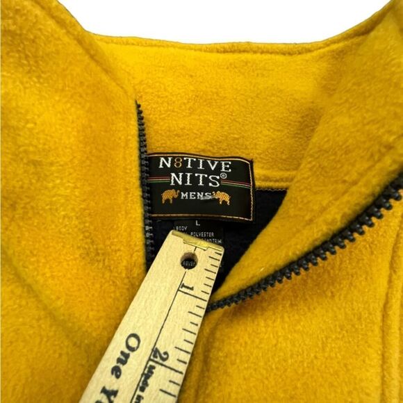 Y2k N8tive Nits Yellow & Black Aztec Long Sleeve Pullover Sweater Large Unisex - Picture 8 of 8